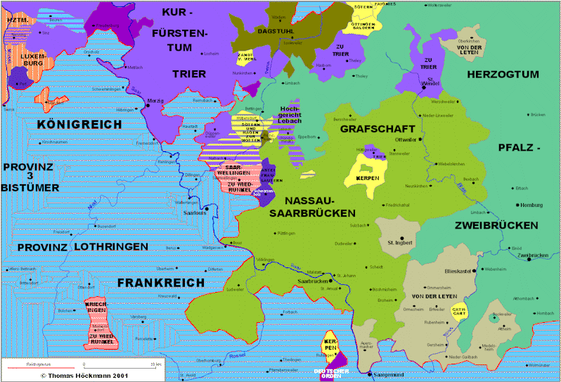 Das Saarland im Jahre 1789